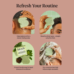 Kitsch tea tree and mint ingredients displayed to show natural clarifying benefits