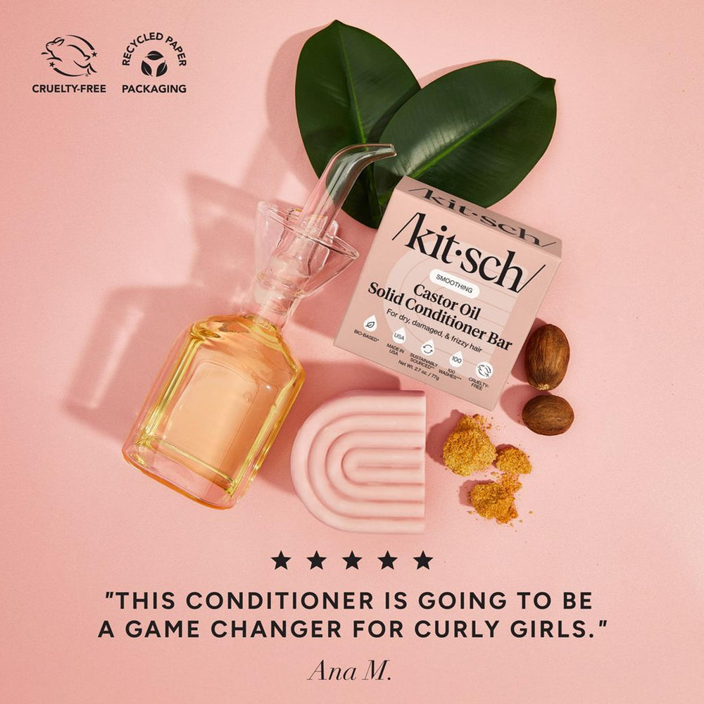 Kitsch label close-up revealing vegan and sulfate-free claims, assures clean formulation