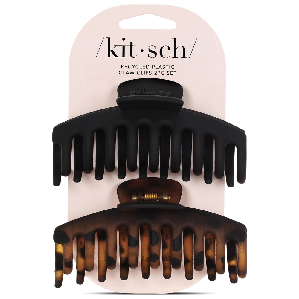 Kitsch front packaging showing two large recycled-plastic clips, clear benefits
