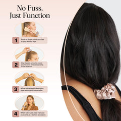 Kitsch stacked scrunchies display illustrating variety and ready rotation