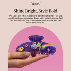 Kitsch branded label with Lisa Frank artwork showing playful collectible appeal