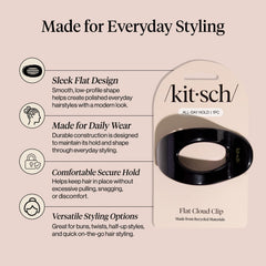 Kitsch clip securing a half-up hairstyle demonstrating secure, polished hold