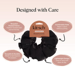 Kitsch scrunchie on a ponytail demonstrating secure hold and comfortable all-day wear