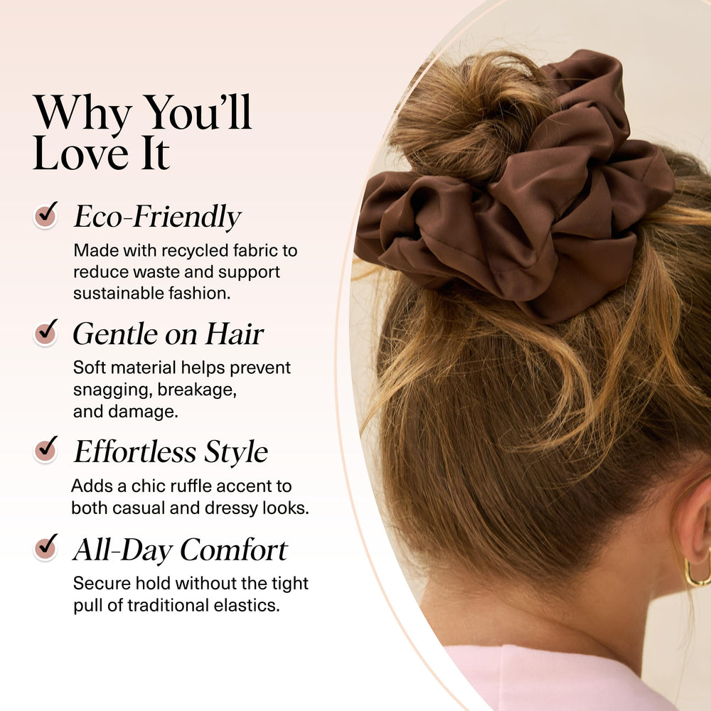 Kitsch oversized scrunchie worn on wrist as accessory for convenience