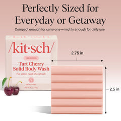 Kitsch product packaging flatlay highlighting recyclable box and branding