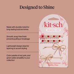 Kitsch pins used in short hair for secure styling and polish
