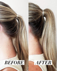 Kitsch PONYFULL hidden under hair close view demonstrating seamless blend benefit