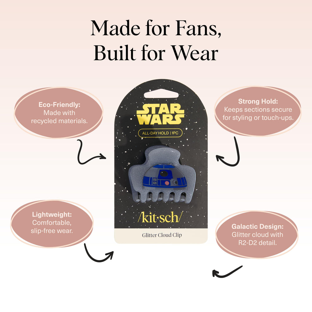 Kitsch R2-D2 held in hand demonstrating compact scale