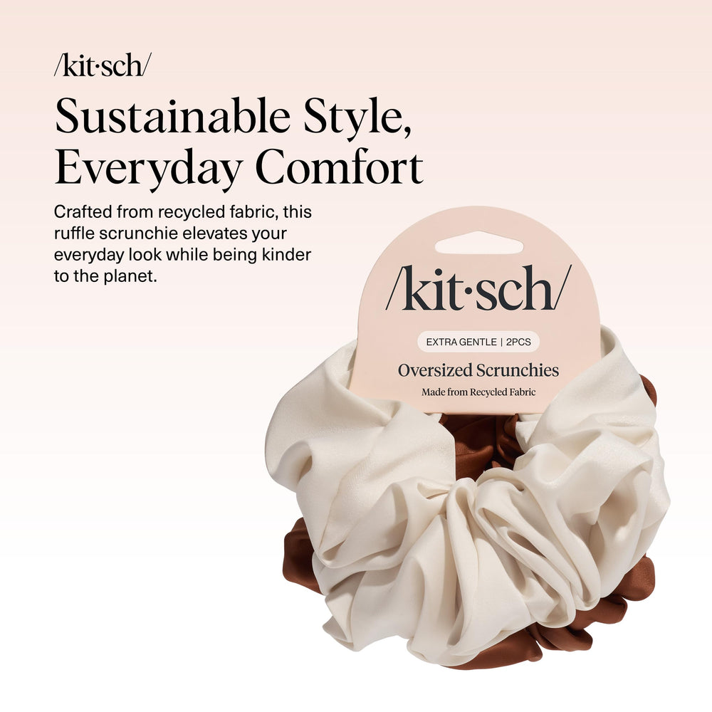 Kitsch close-up of recycled satin texture highlighting smooth fabric that reduces hair friction