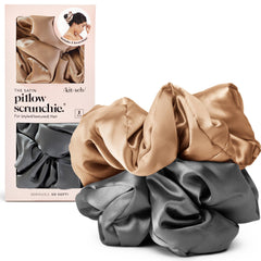Kitsch scrunchies front packaging showing charcoal and gold colors and convenience