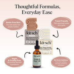 Kitsch scalp serum bottle label with rosemary and biotin for scalp nourishment