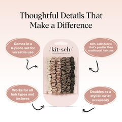Kitsch scrunchie holding a ponytail with smooth no-crease benefit