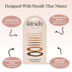 Kitsch metal finish texture showing anti-rust coating and lasting shine