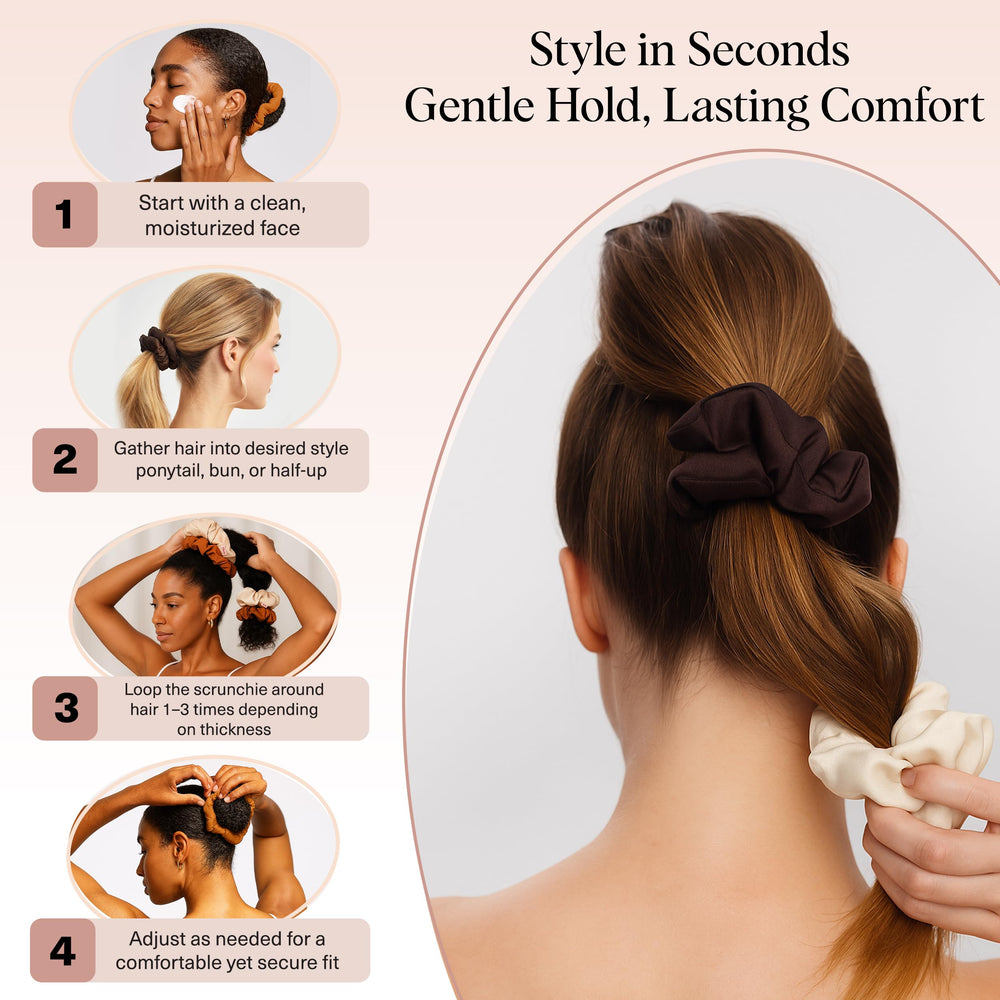 Kitsch scrunchies Sedona tucked in a handbag for travel-ready convenience