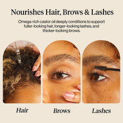 Kitsch spoolie applying oil to lashes demonstrating gentle nightly care benefit