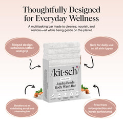 Kitsch used on elbow area demonstrating smoothing effect and exfoliation
