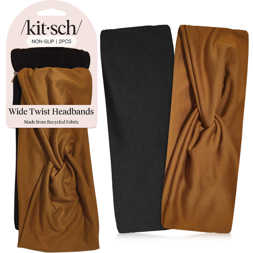 Kitsch front packaging showing both black and camel headbands and clear benefits