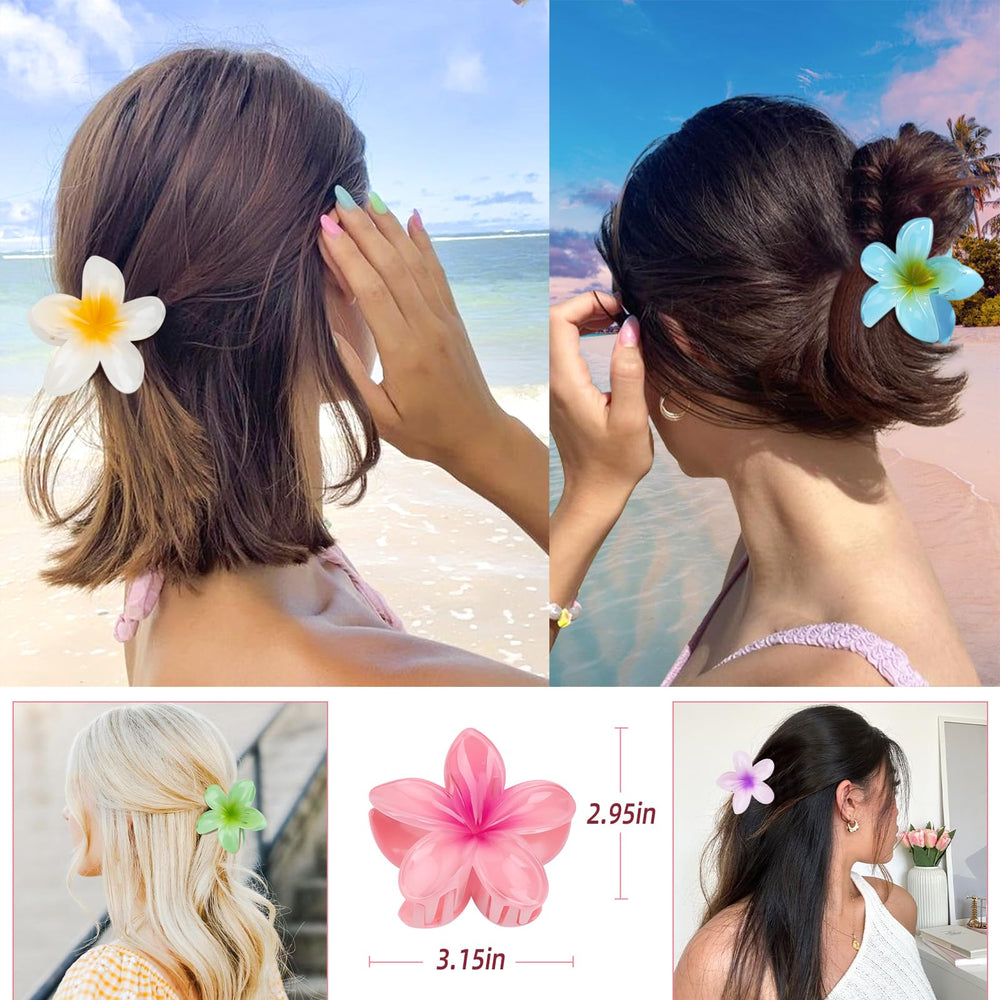 Kivzex plumeria in lifestyle beach outfit, adds playful island-inspired accessory