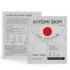 Kiyomi Skin front packaging showing mask sachet and benefits