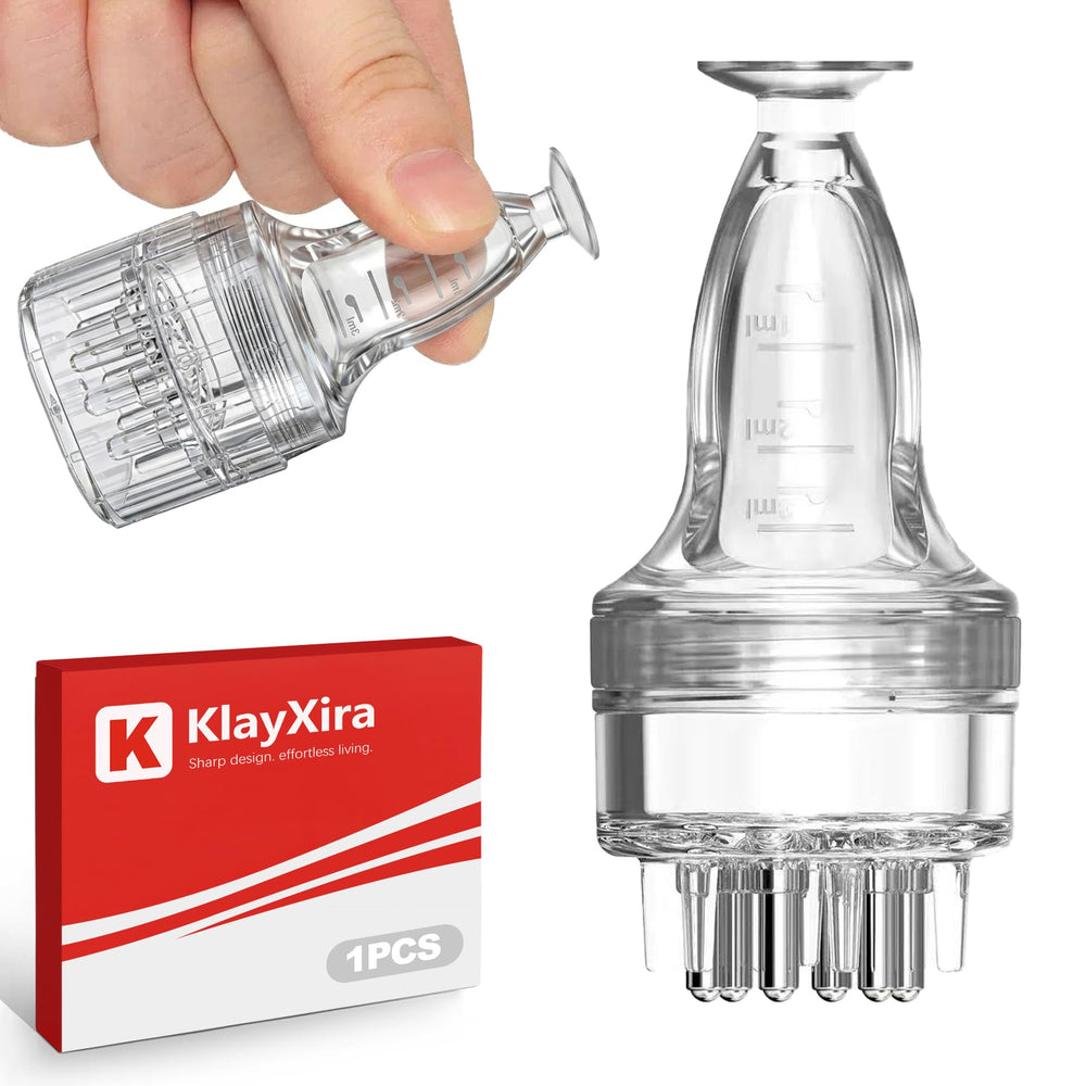 KlayXira front view showing applicator and compact design, promotes tidy application