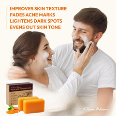 KlearBloom soap lather in hand demonstrating gentle cleansing and moisturization