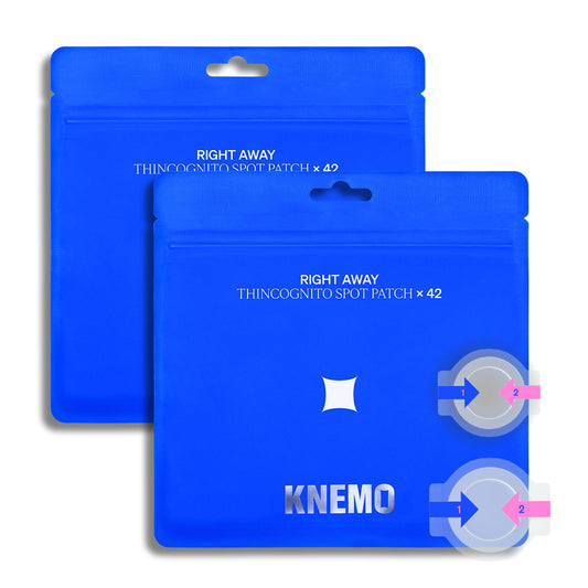 KNEMO front packaging showing two 42-count packs and branding benefit convenience
