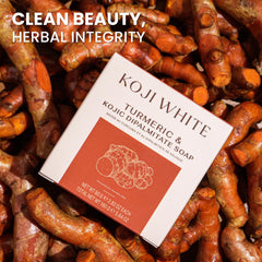 Koji White soap in bathroom scene suggesting daily routine and calming ritual benefit