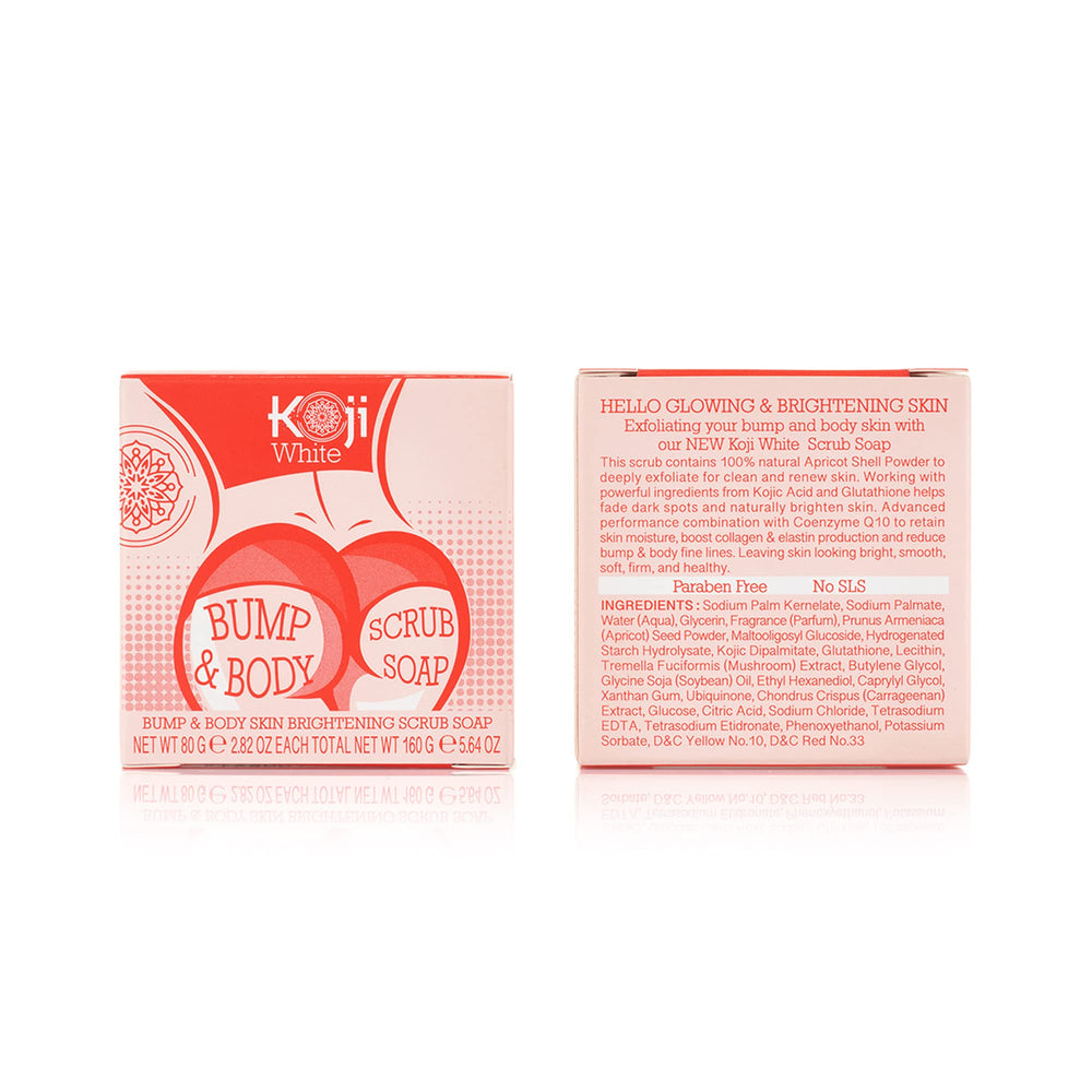 Koji White ingredient label featuring kojic acid, glutathione and CoQ10 benefits