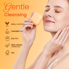 Koji White creamy lather on skin demonstrating gentle cleansing