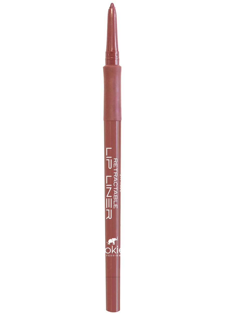 Kokie lip liner front view showing nude shade and retractable benefit