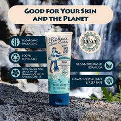 Kokua Sun Care label and ingredients close up highlighting natural Hawaiian extracts