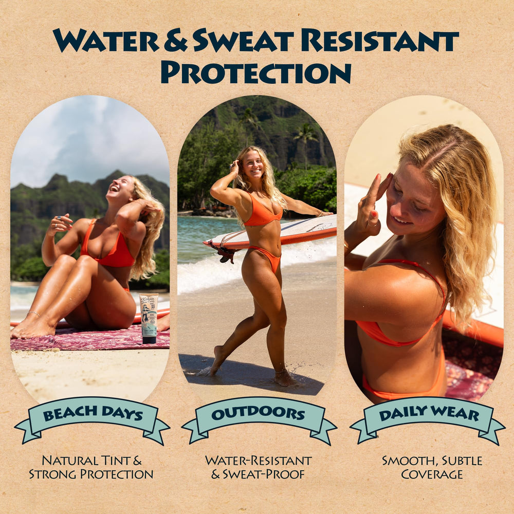 Kokua Sun Care tube in hand for size and portability benefit during travel