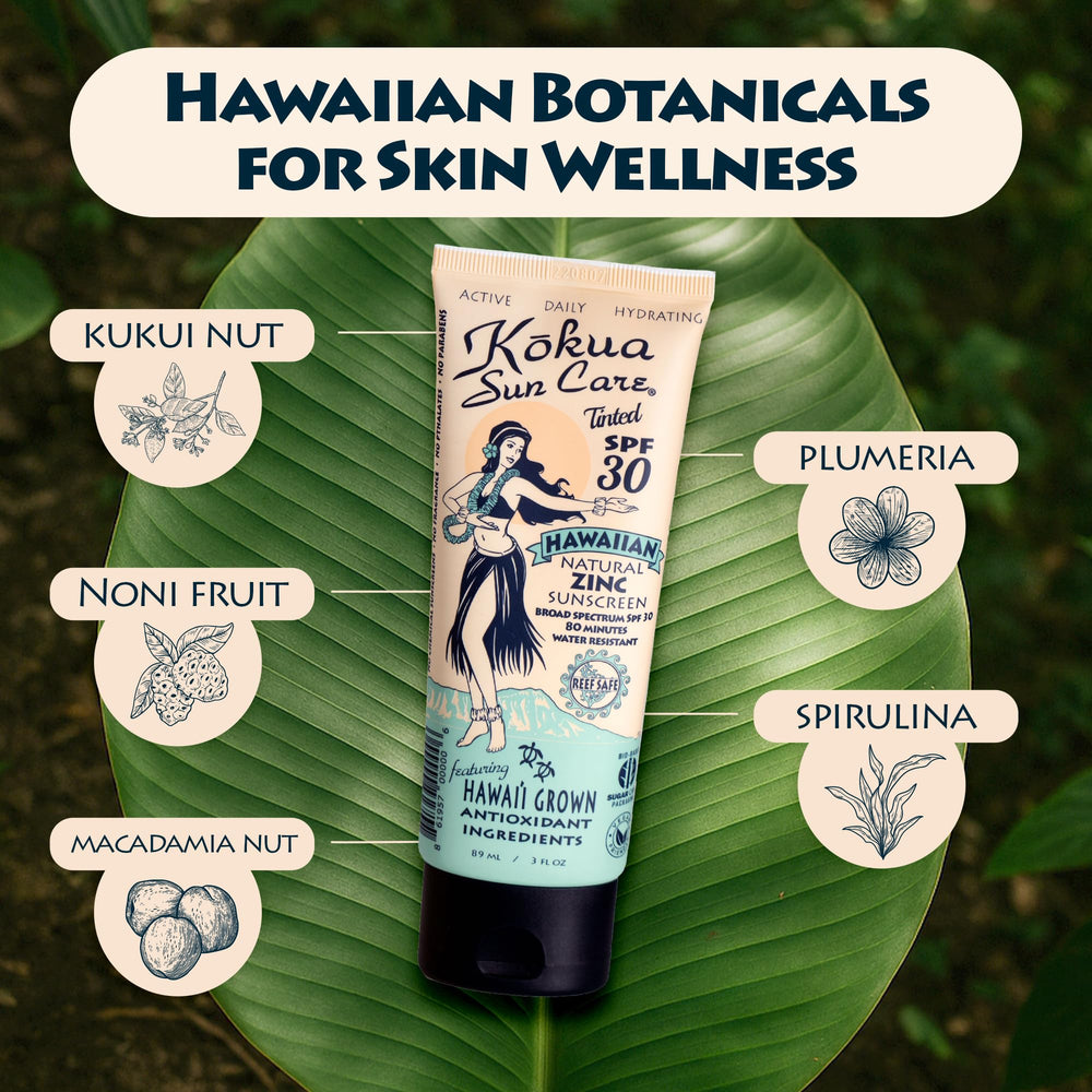 Kokua Sun Care texture close up revealing creamy, blendable zinc oxide formula