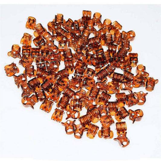 KOLIFU front view of 100 brown mini clips pack showing value and quantity