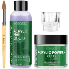 Kolqkee front packaging showing full acrylic kit, clear organization and professional presentation