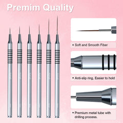 Komall brushes laid out by size showing range for varied techniques