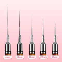 Komall in use painting a nail tip demonstrating smooth long-line application