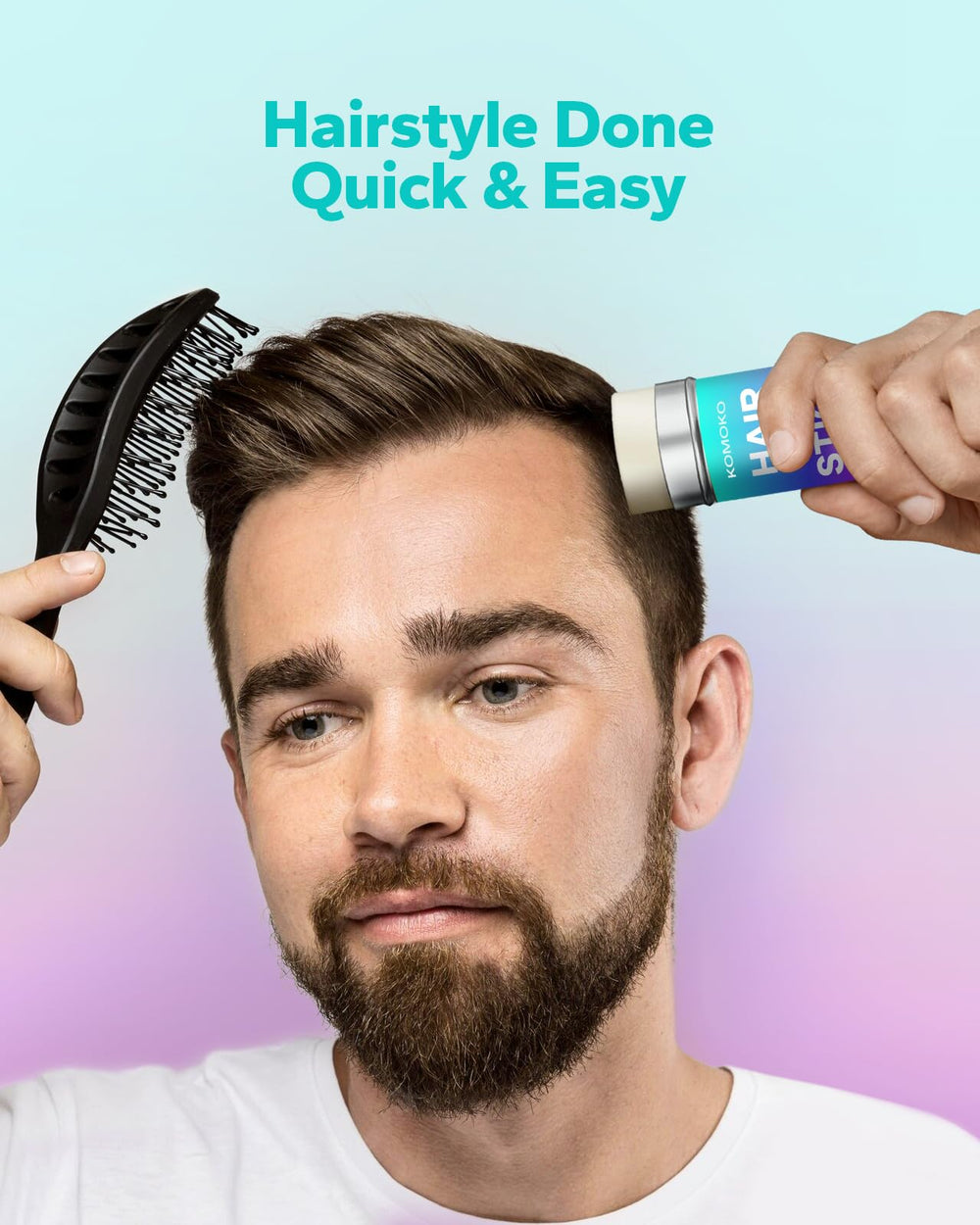 Komoko being applied to a hairline to tame edges and control flyaways