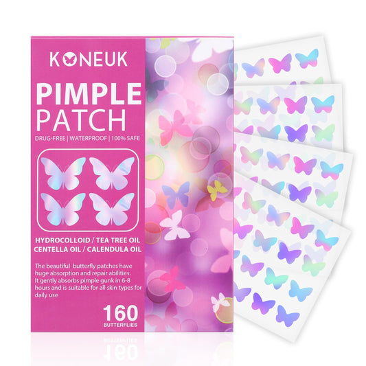 KONEUK front packaging showing colorful butterfly patch set and benefits