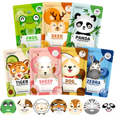 KONEUK front packaging showing seven animal mask designs and kid-friendly branding for gifting