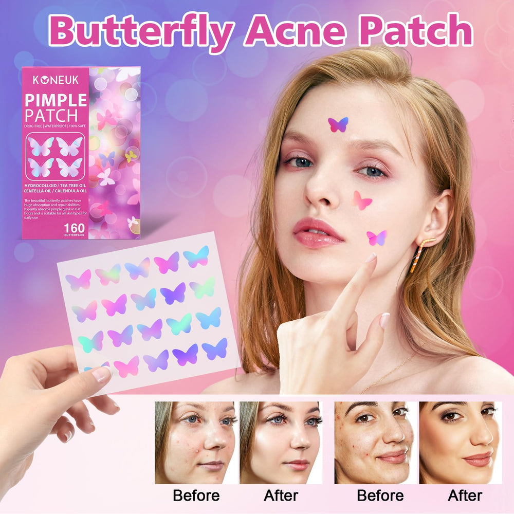 KONEUK patch applied to cheek protecting blemish while blending in