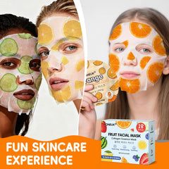 KONEUK flatlay of all six fruit mask varieties showing choice benefit