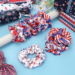 Konsait scrunchie in parade setting adding festive patriotism to outfits