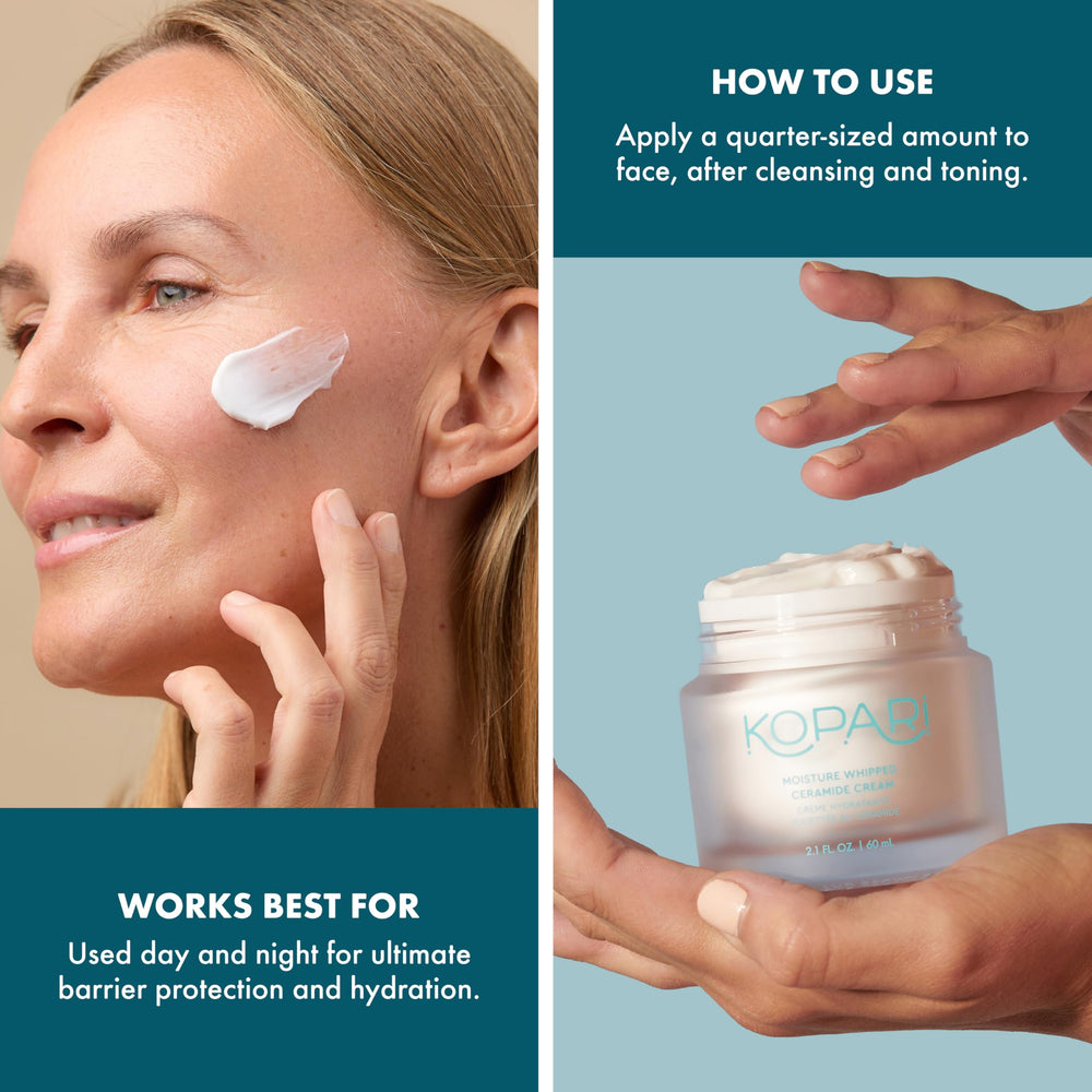 Kopari applied to hand demonstrating quick absorption and softness