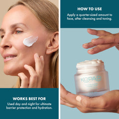 Kopari applied to hand demonstrating quick absorption and softness
