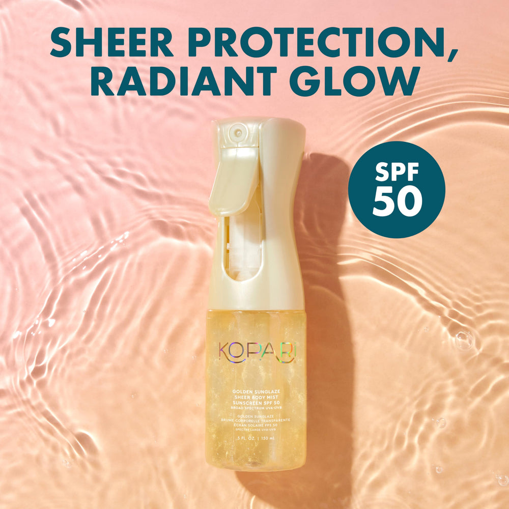 Kopari mist sprayed into hand for quick, even application benefit