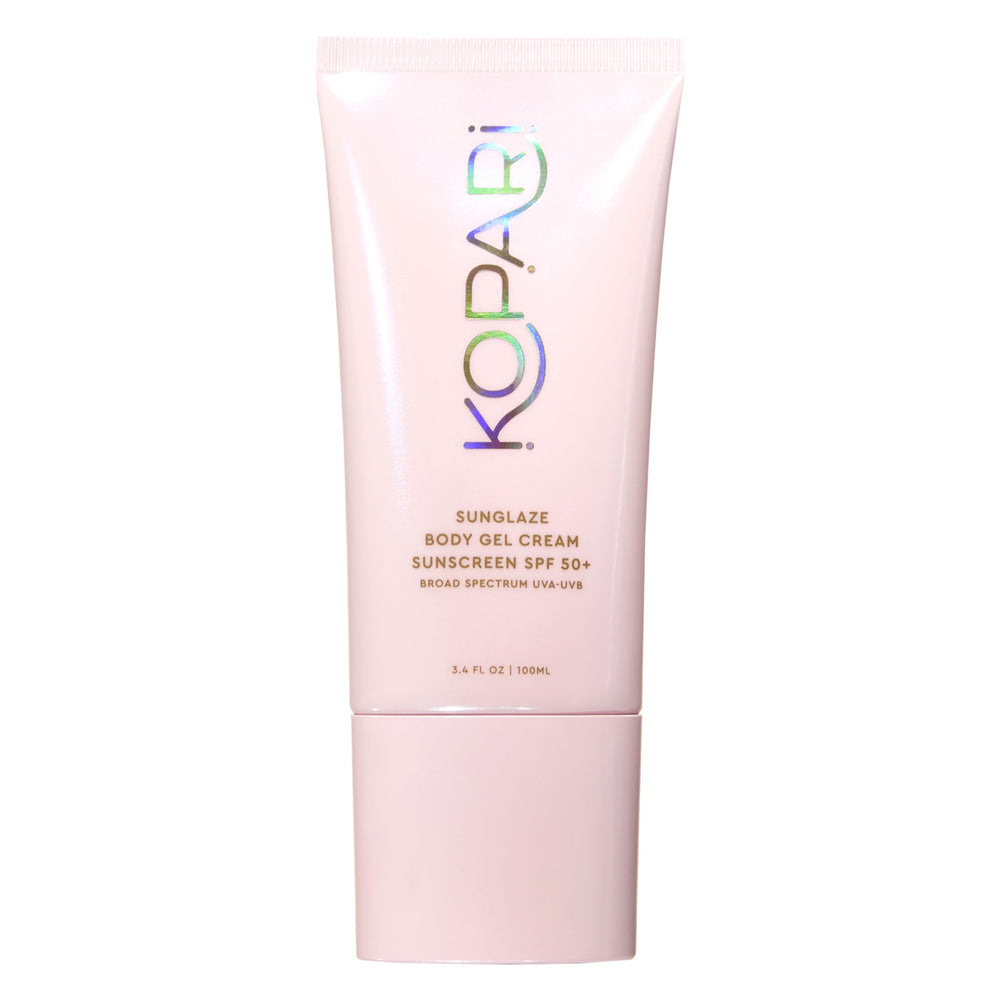 Kopari Sunglaze front packaging showing SPF 50+ to inspire confident protection