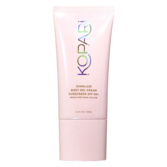 Kopari Sunglaze front packaging showing SPF 50+ to inspire confident protection