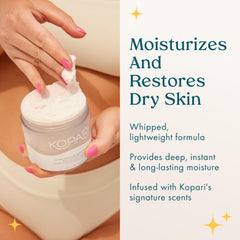 Kopari open tub top view revealing creamy butter and nourishing ingredients