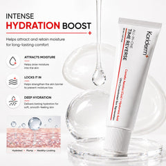 KORIDERM beside a ruler showing 50 mL scale for size and travel convenience